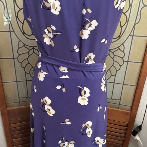 Lauren Ralph Lauren Black Label Floral Flutter Sleeve Jersey Dress Size 10 - Picture 10 of 14